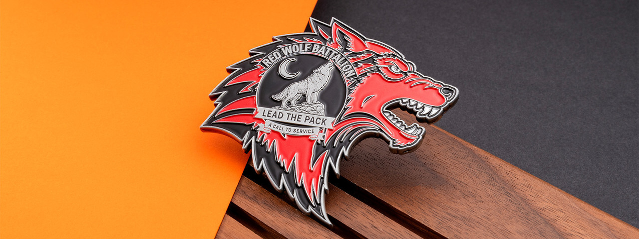 Red wolf battalion coin