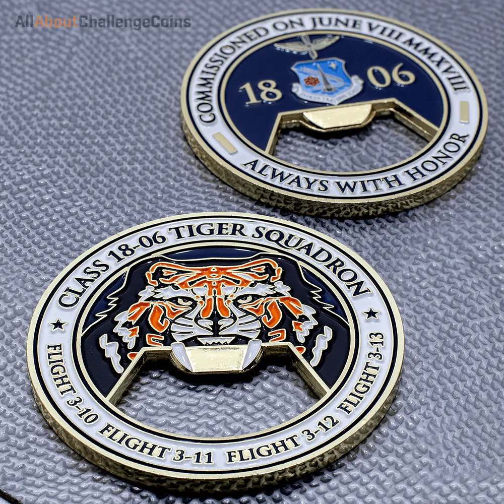 Tiger Squadron bottle opener - All About Challenge Coins