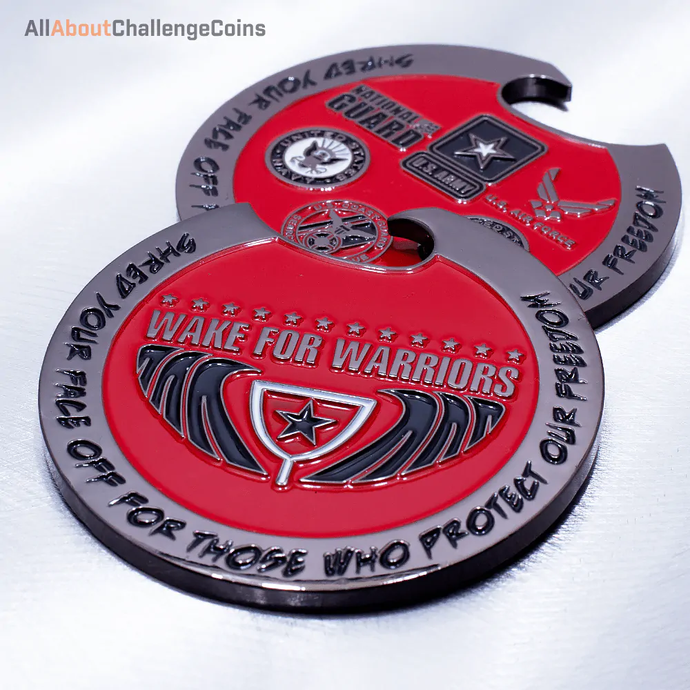 Wake for Warriors Bottle Openers - All About Challenge Coins