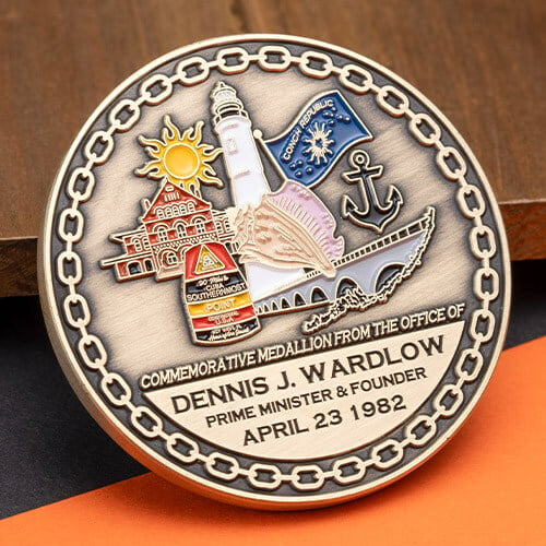 dennis j wardlow prime minister and founder 1982 challenge coin 1