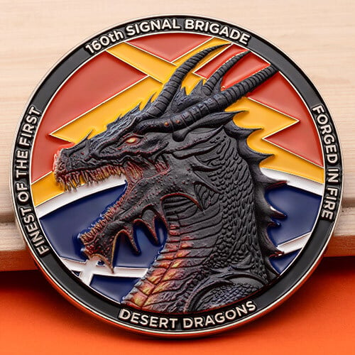 desert dragons 160th signal brigade forged in fire challenge coin 1