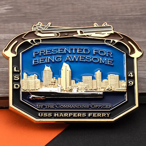 uss harpers ferry commander officer gabriel burgi challenge coin 1