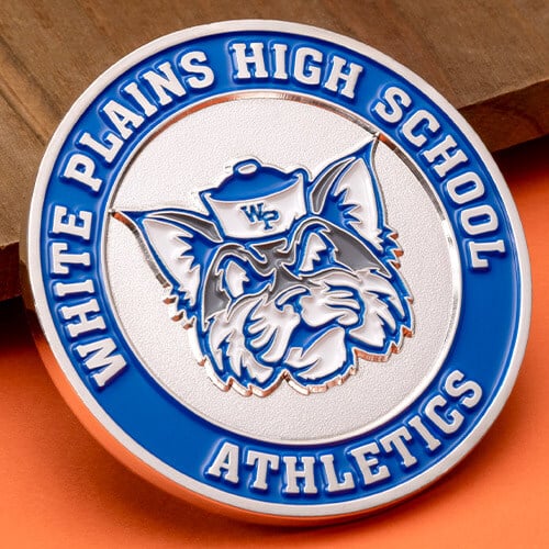 white plains high school athletics challenge coin