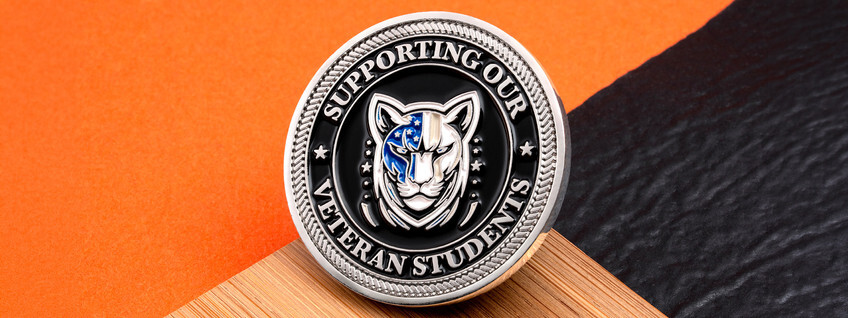 Supporting Our Veteran Students challenge coin